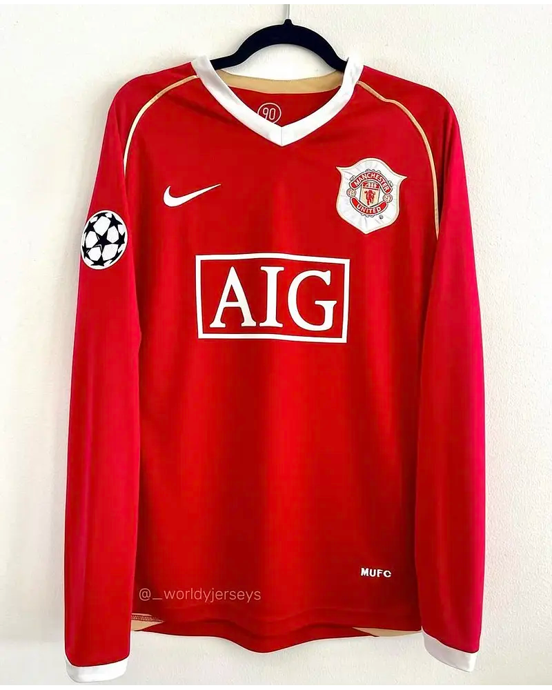 Cristiano Ronaldo Manchester United 2006 2007 Red Golden Jersey Trikot