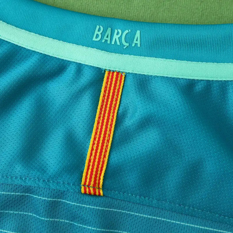 Barcelona 2016 17 Turquoise Home Retro Football Jersey