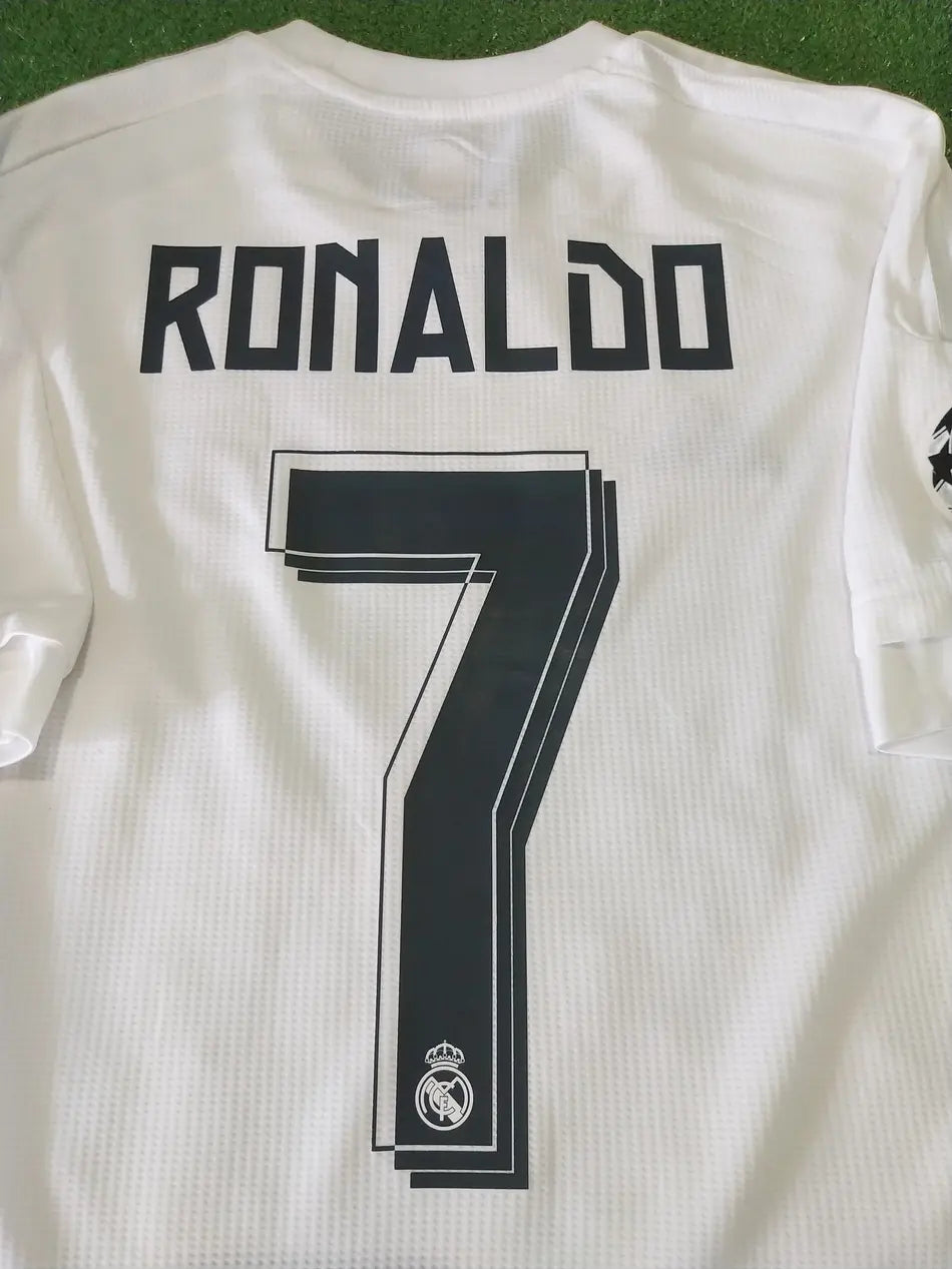 Cristiano Ronaldo Real Madrid 2016 Milano Champions League Final White Retro Short Sleeve