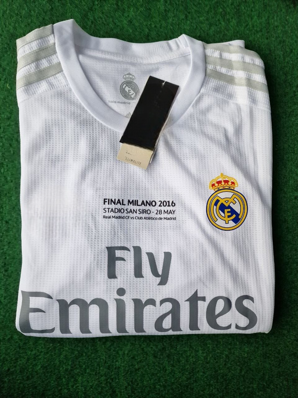 Cristiano Ronaldo Real Madrid 2016 Milano Champions League Final White Retro Long sleeve