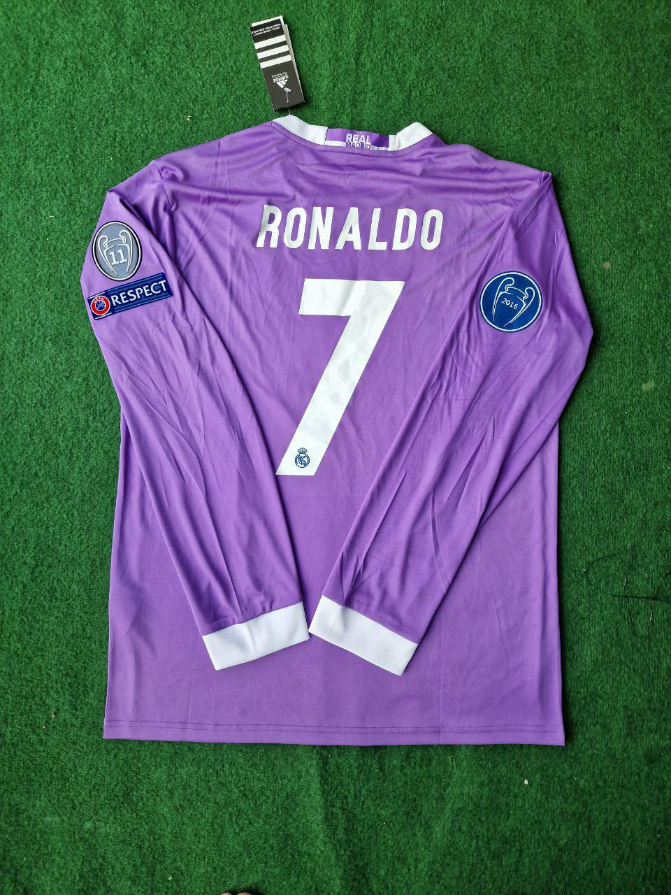 Cristiano Ronaldo CR7 Real Madrid 2017 Champions League Final Jersey (Cardiff) - Retro Long Sleeve Edition