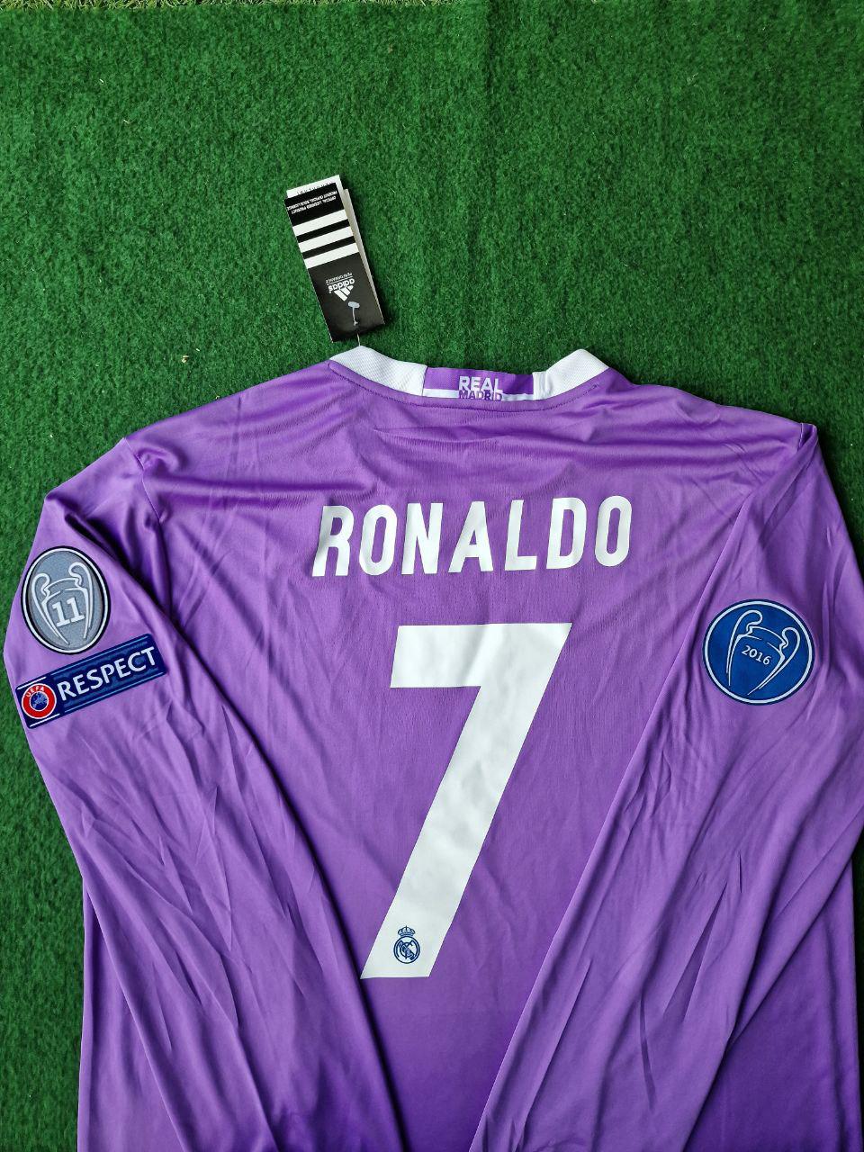 Cristiano Ronaldo CR7 Real Madrid 2017 Champions League Final Jersey (Cardiff) - Retro Long Sleeve Edition