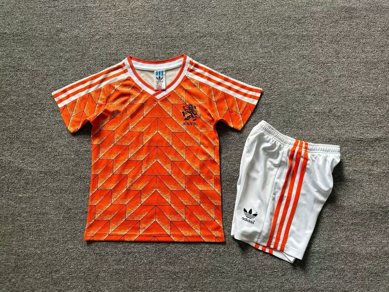 Netherlands Retro Kids Children Set Retro Football Jersey Trikot