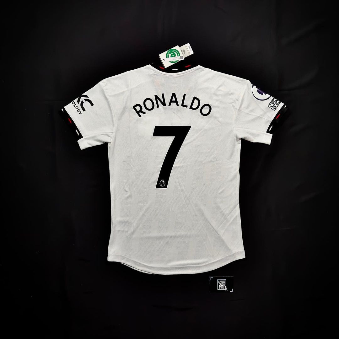 Cristiano Ronaldo Manchester United White 2022 2023 Premier League  Player Version Jersey