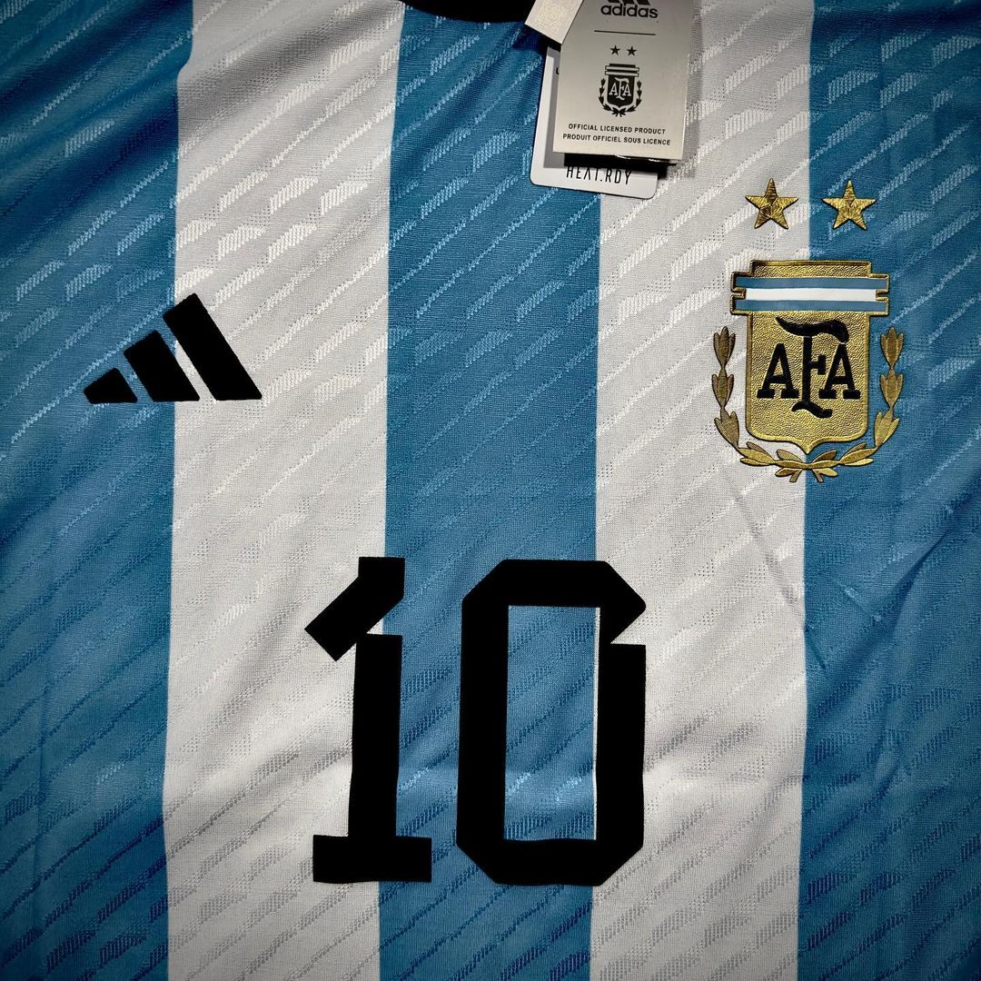 Lionel Messi Argentina 2022 World Cup Champion Home Jersey Maillot Trikot Maglia