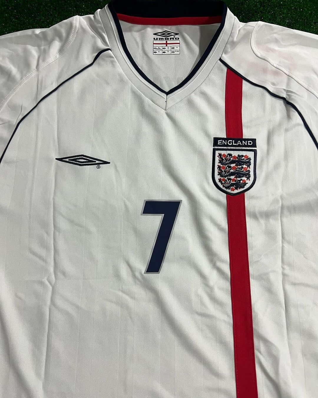 David Beckham England White Retro Football Shirt