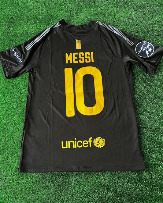 Lionel Messi Black Barcelona Retro Short-Sleeve Football Shirt