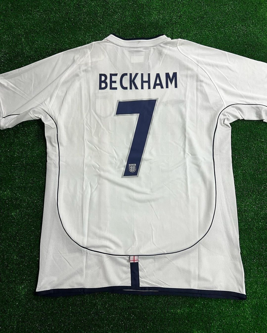 David Beckham England White Retro Football Shirt