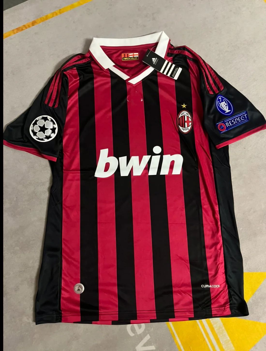 Ronaldinho Milan 2011 season Retro Champions League Long Sleeve Jersey