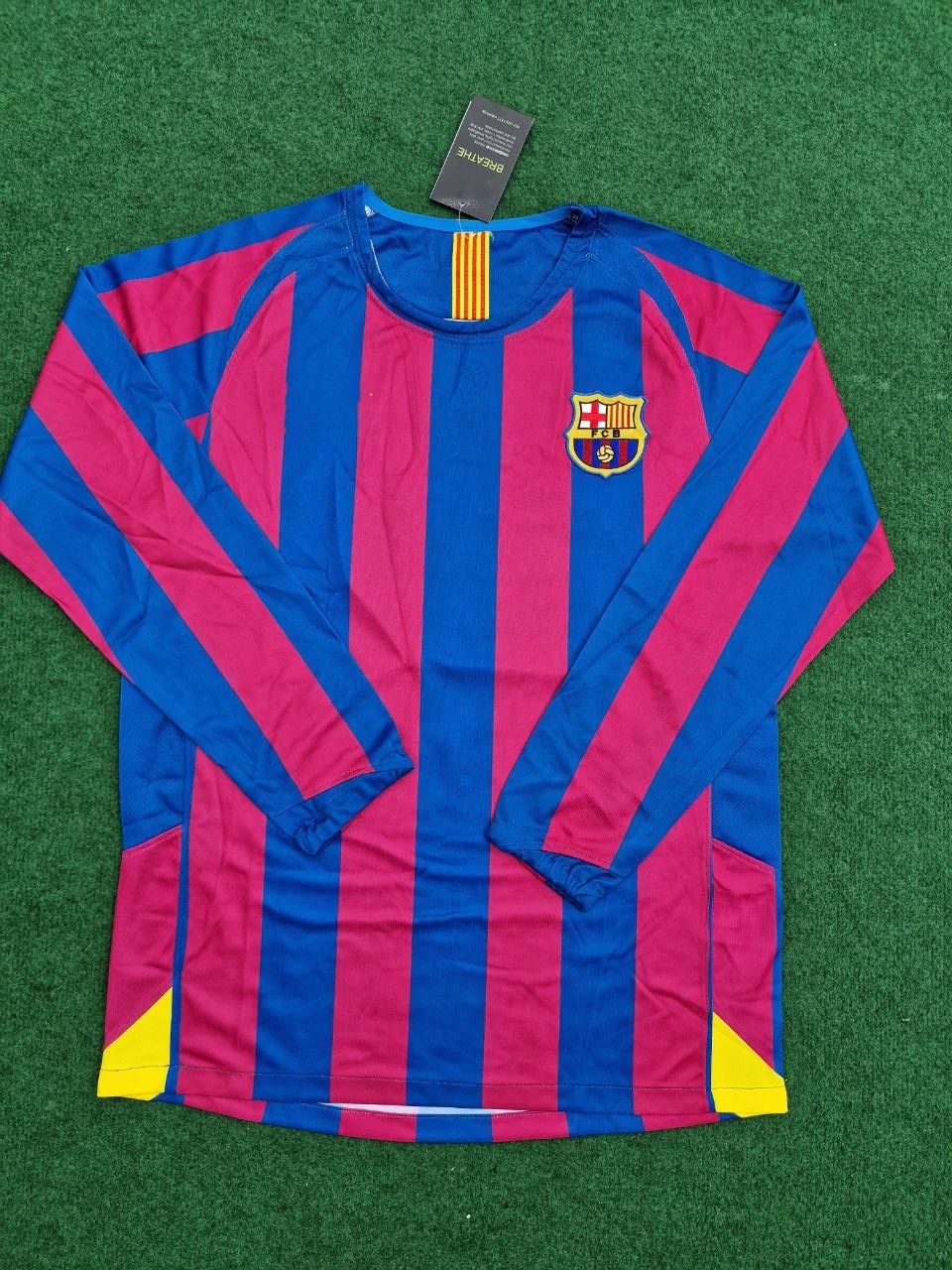 Ronaldinho Barcelona 2008 season Retro  Long Sleeve Jersey