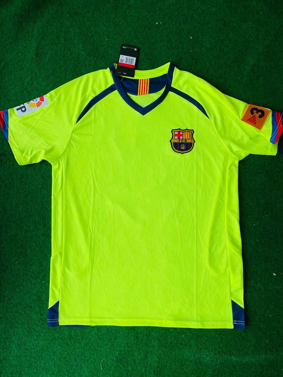 Ronaldinho Barcelona 2006 season Retro Green  Short Sleeve Jersey