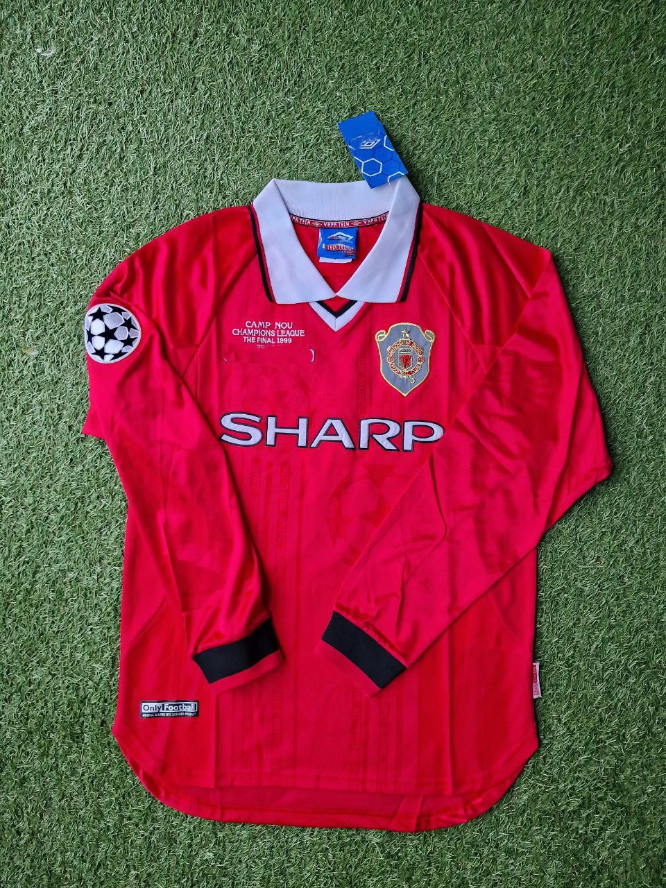 David Beckham Camp Nou Final Manchester United Retro Long Sleeve Jersey