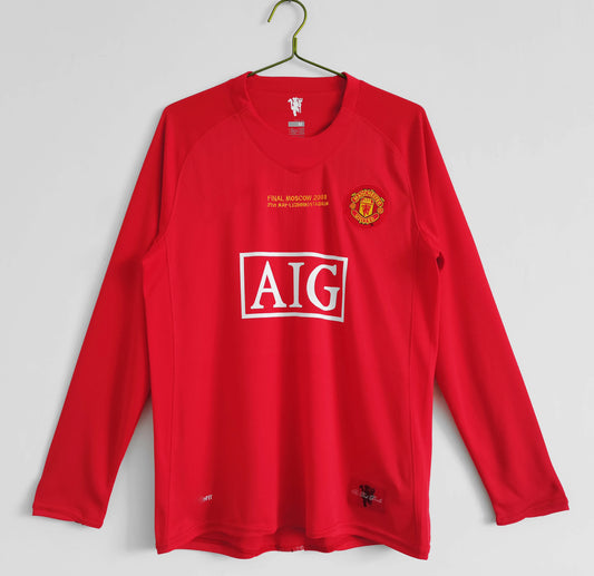 Manchester United 2007/08 Home Champions League Final Long-Sleeved Retro Football Jersey