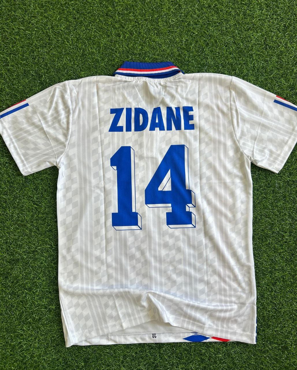 Zinedine Zidane France 1994 World Cup USA White Retro Football Jersey