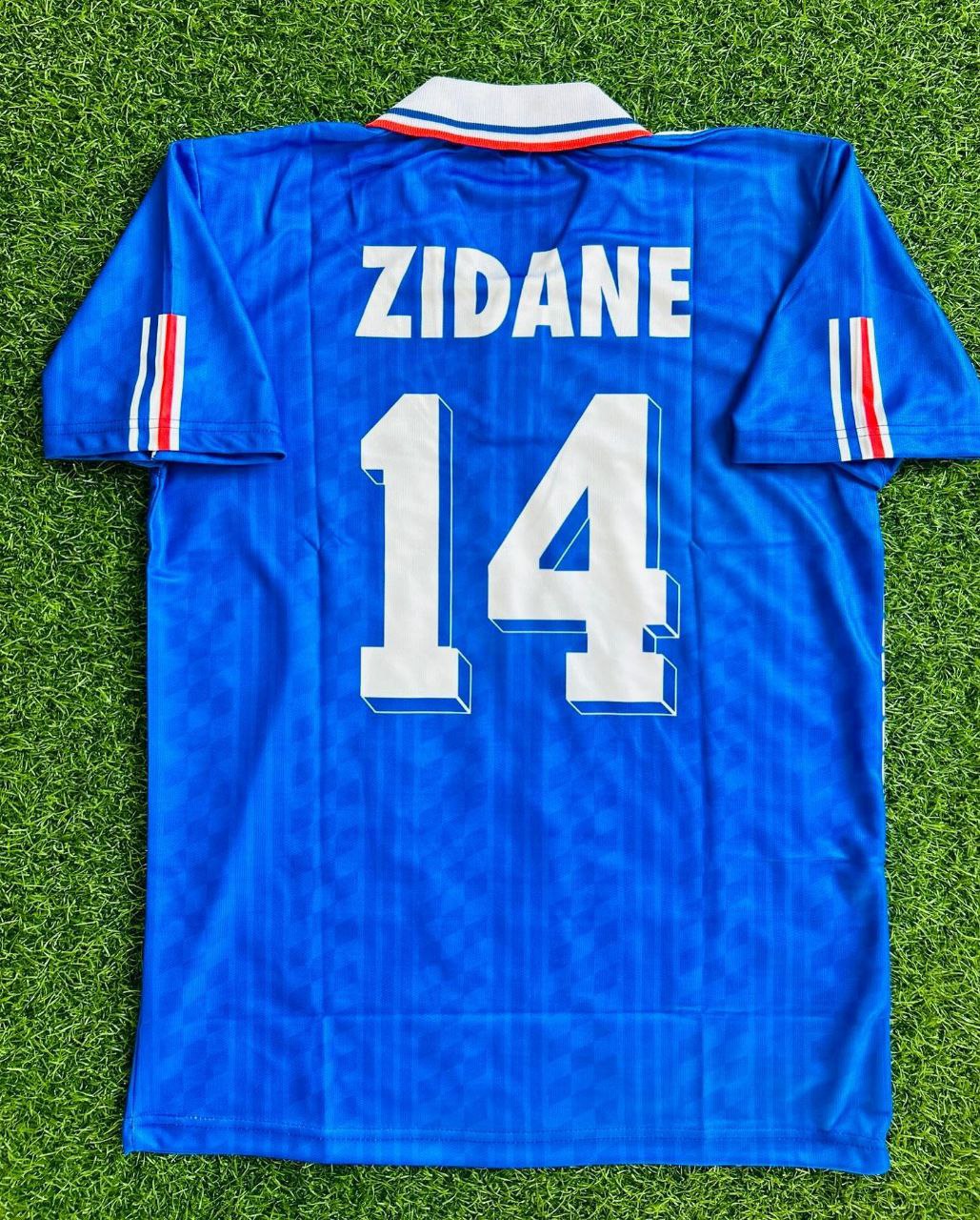 Zinedine Zidane France 1994 World Cup USA Blue Retro Football Jersey