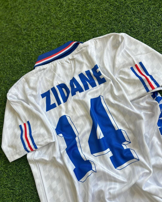 Zinedine Zidane France 1994 World Cup USA White Retro Football Jersey