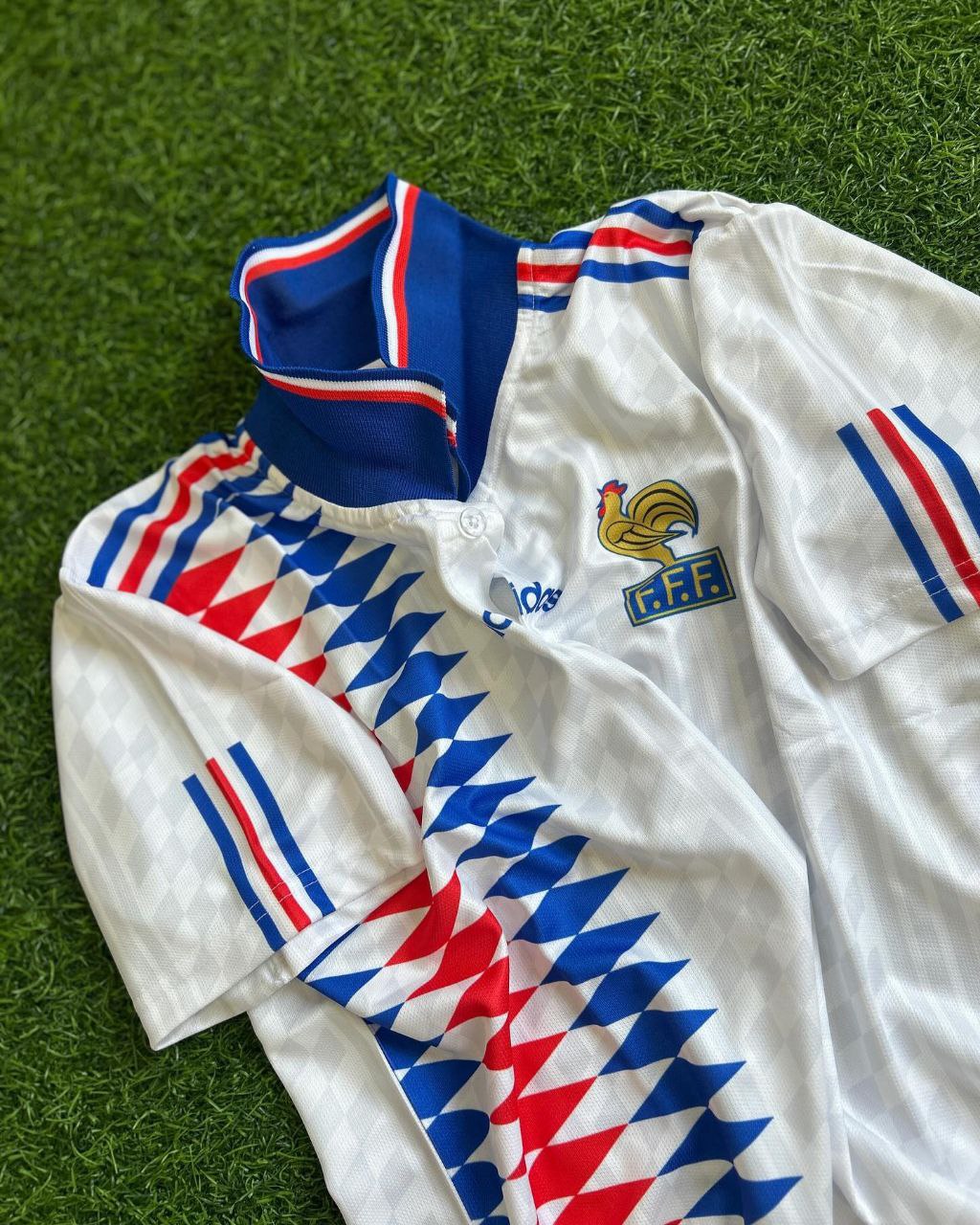 Zinedine Zidane France 1994 World Cup USA White Retro Football Jersey