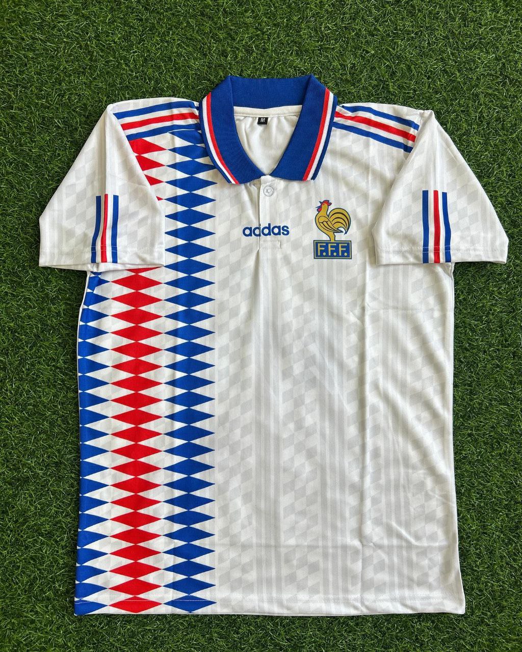 Zinedine Zidane France 1994 World Cup USA White Retro Football Jersey