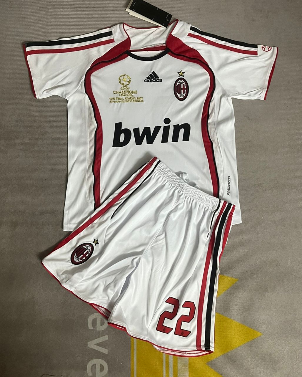 Kaka Leite Milan White Kids Children Set Retro Jersey KinderTrikot