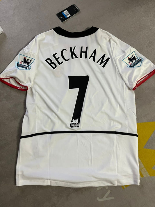 David Beckham Manchester United White Retro Jersey