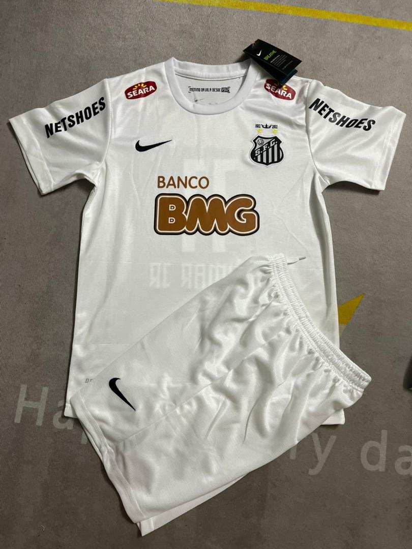 Neymar Jr Santos FC White Kid Children Set Retro Football Jersey Trikot