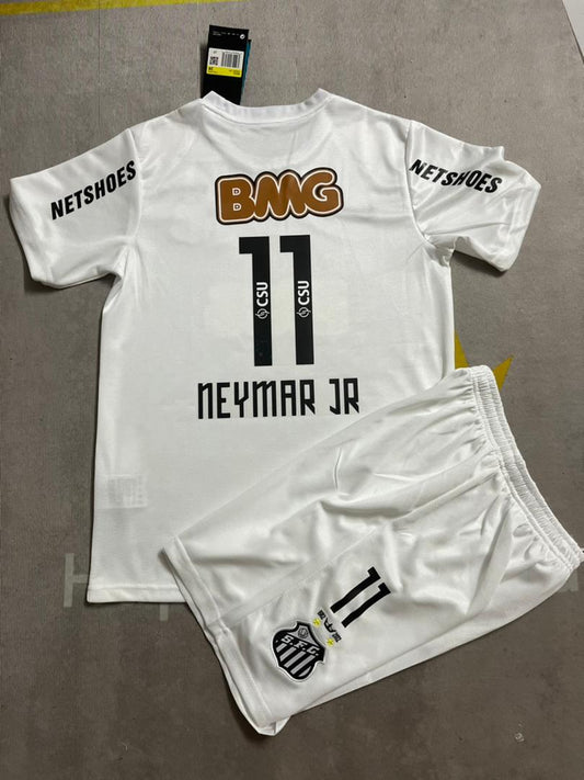 Neymar Jr Santos FC White Kid Children Set Retro Football Jersey Trikot