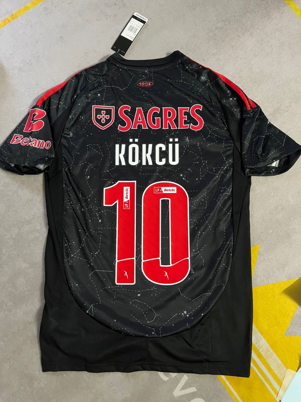 Orkun Kökçü Benfica Formasi 2024 2025 New Season Black Away Forma Jersey Maillot Trikot Maglia