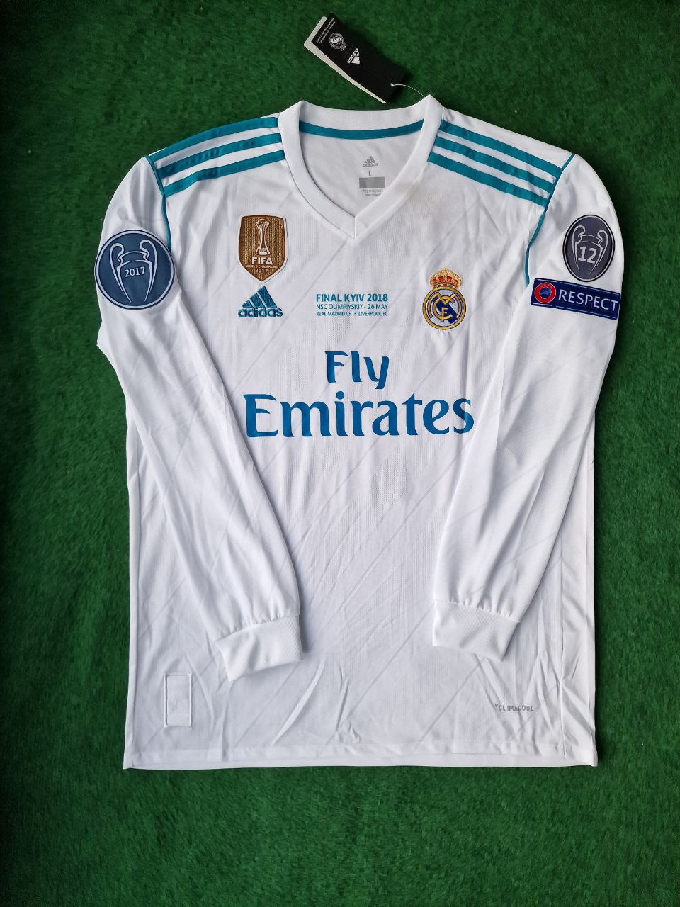 Gareth Bale Real Madrid Champions League Final Kyiv 2018 White Retro Jersey Trikot