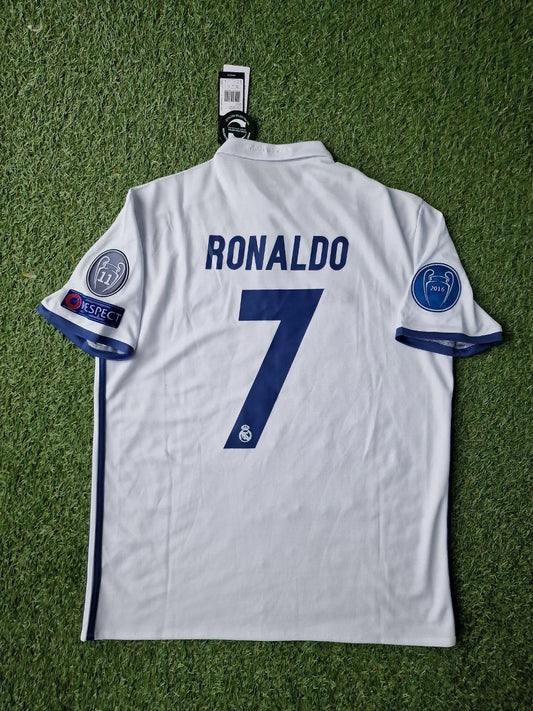 Cristiano Ronaldo Real Madrid White Retro Football Jersey