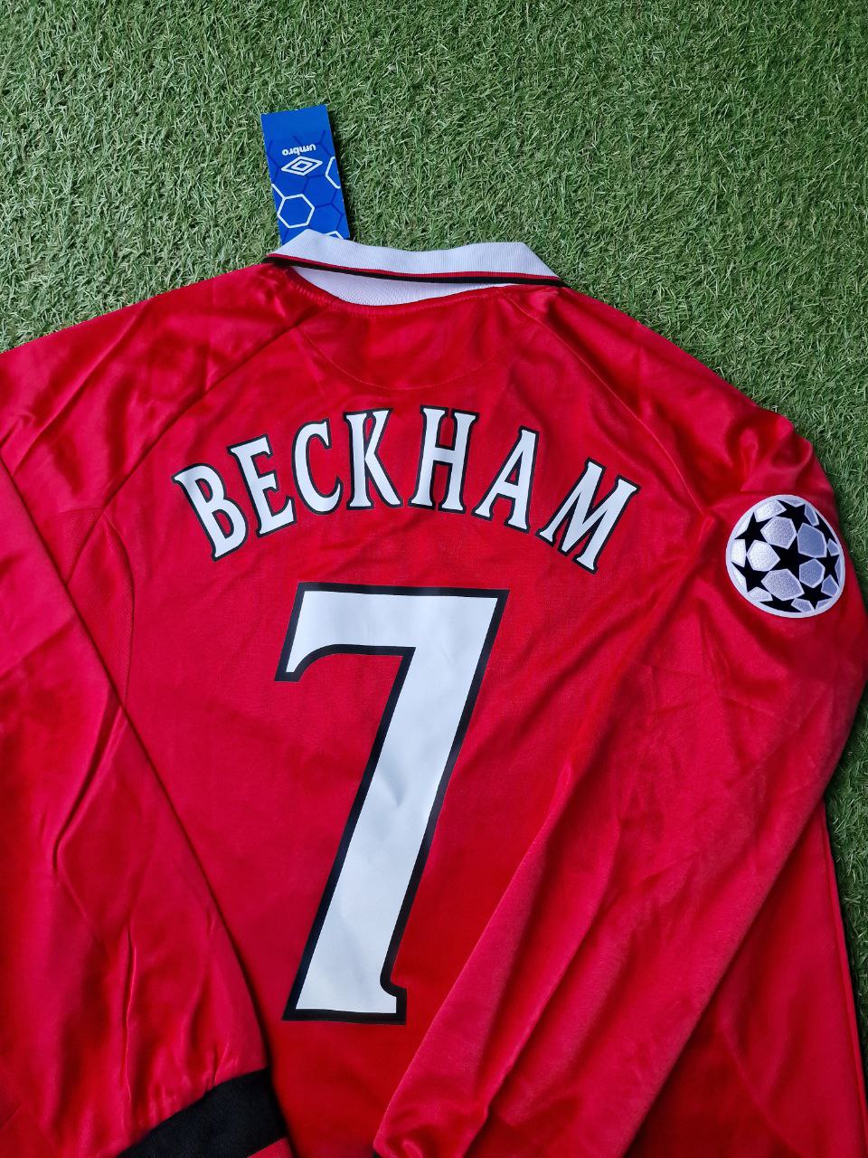 David Beckham Camp Nou Final Manchester United Retro Long Sleeve Jersey