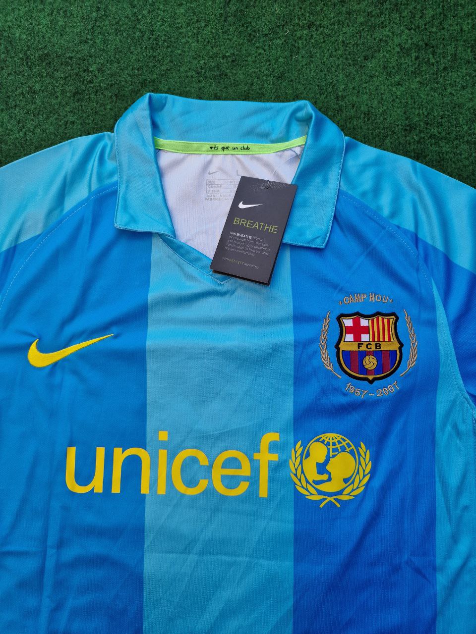 07/08 Lionel Messi Barcelona Light Blue Retro Jersey Maillot Trikot Maglia