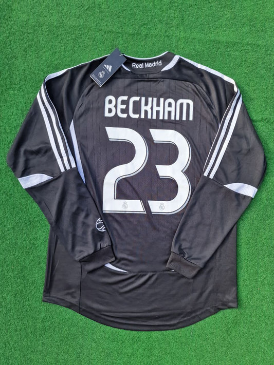 David Beckham Real Madrid 2006/07 Third Long-Sleeved Retro Football Jersey