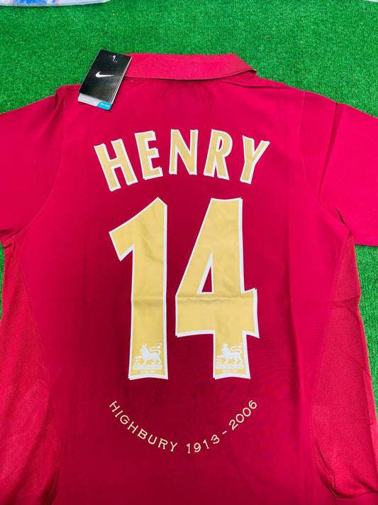 Thierry Henry Arsenal 2006 Highbury Burguny Retro Football Jersey