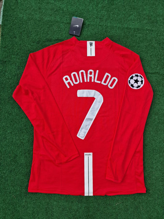 Cristiano Ronaldo Manchester United 2007/08 Home Champions League Final Long-Sleeved Retro Jersey