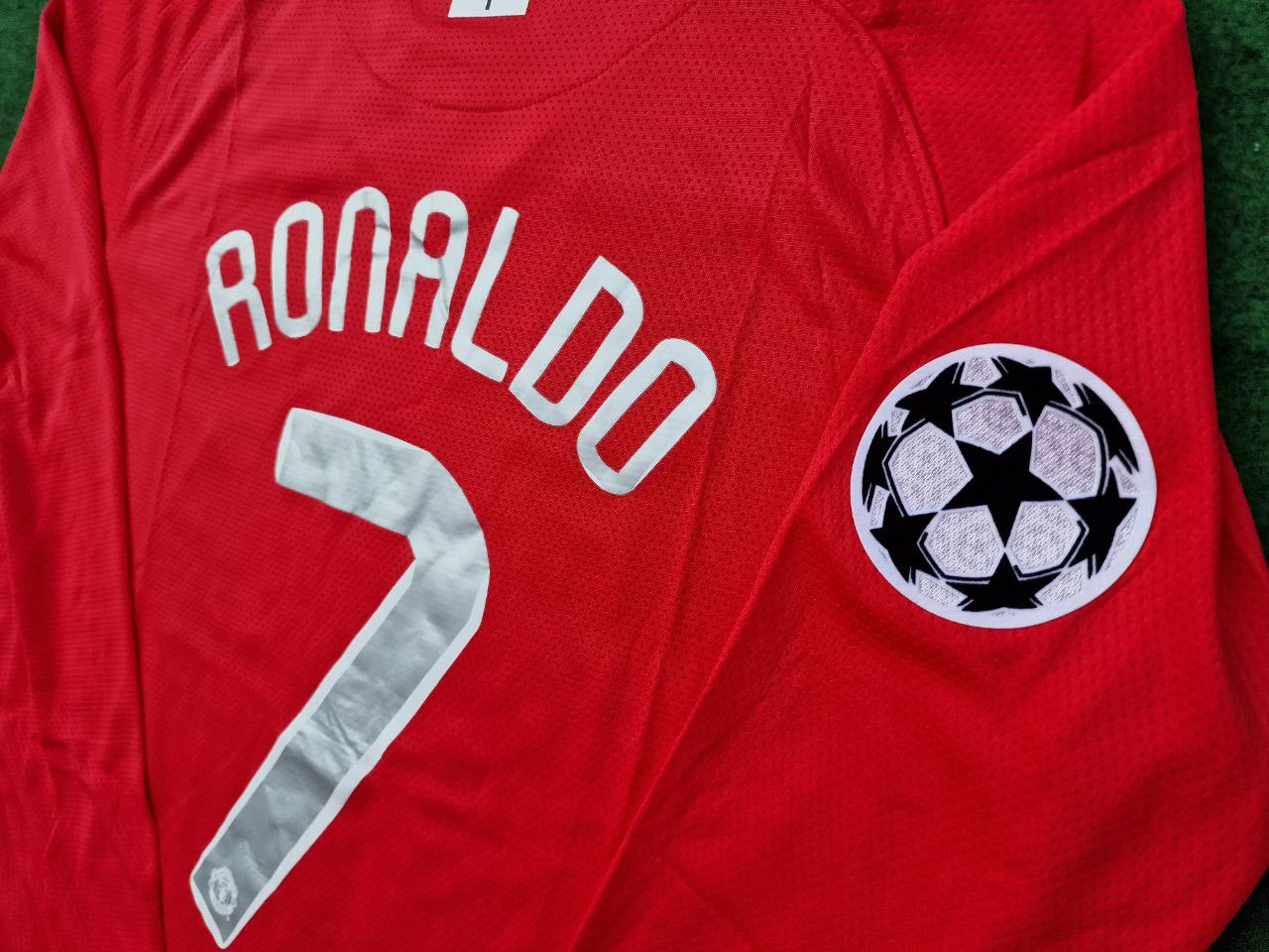 Cristiano Ronaldo Manchester United 2007/08 Home Champions League Final Long-Sleeved Retro Jersey