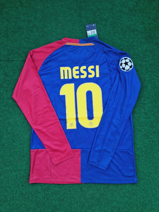 Lionel Messi Barcelona 2008/09 Champions League Roma Final Home Retro Football Jersey