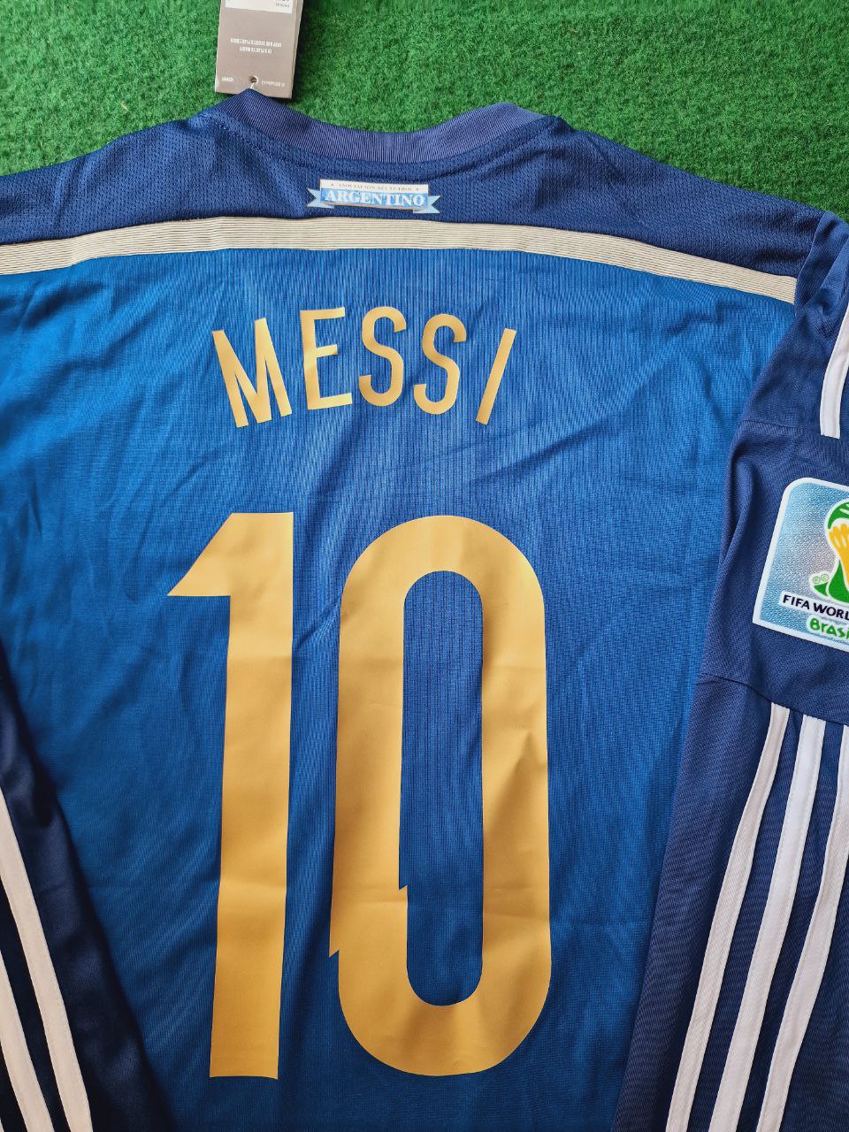 Lionel Messi Argentina 2014 World Cup Retro Football Jersey