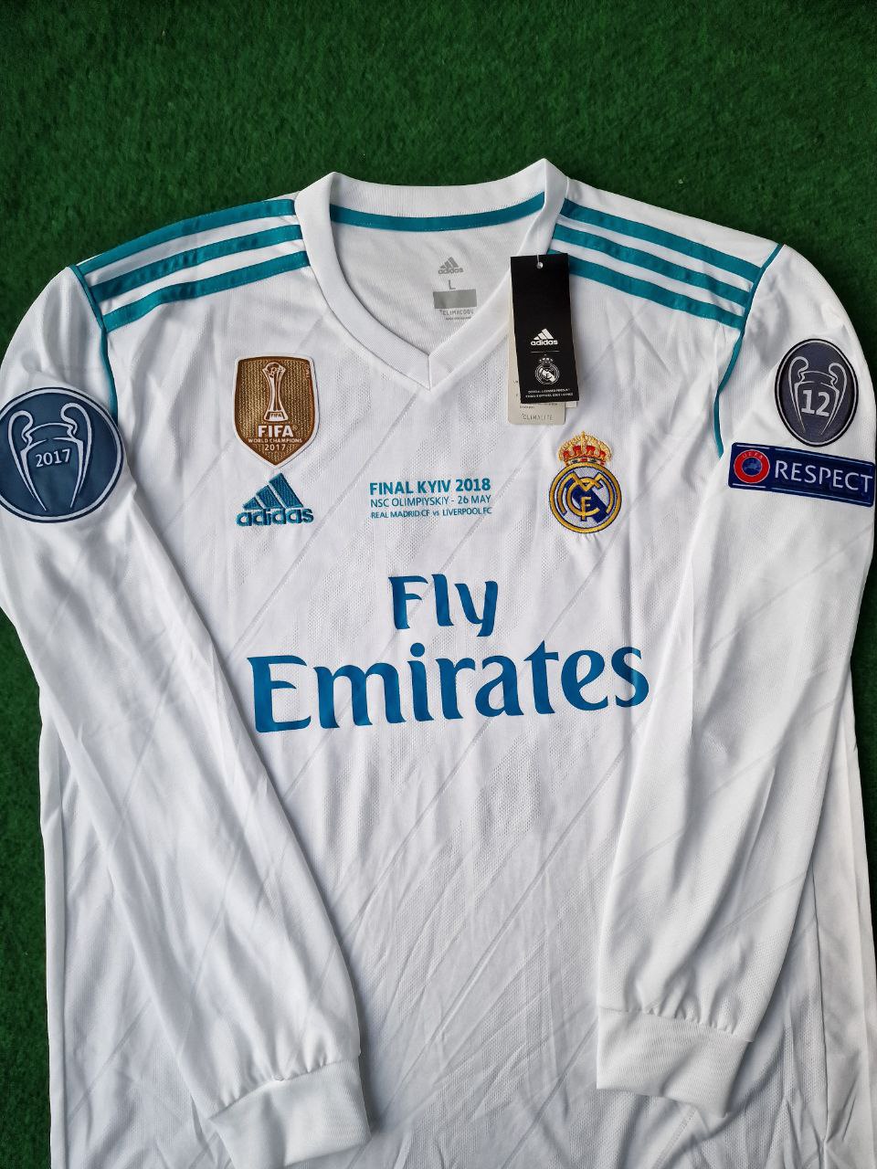 Gareth Bale Real Madrid Champions League Final Kyiv 2018 White Retro Jersey Trikot