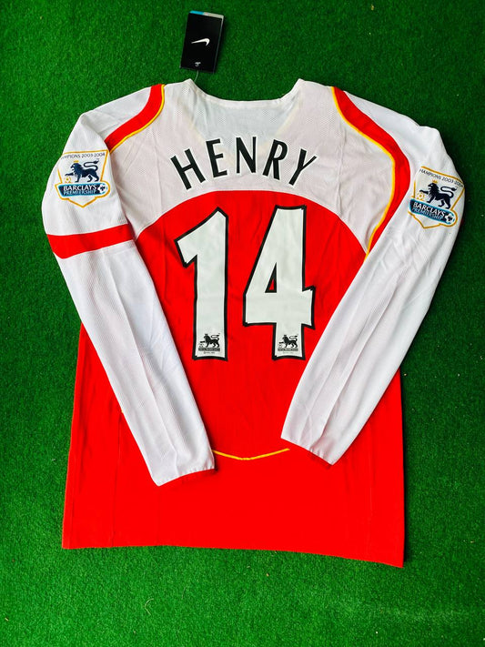 Thierry Henry Arsenal Retro Long Sleeve  Football Jersey