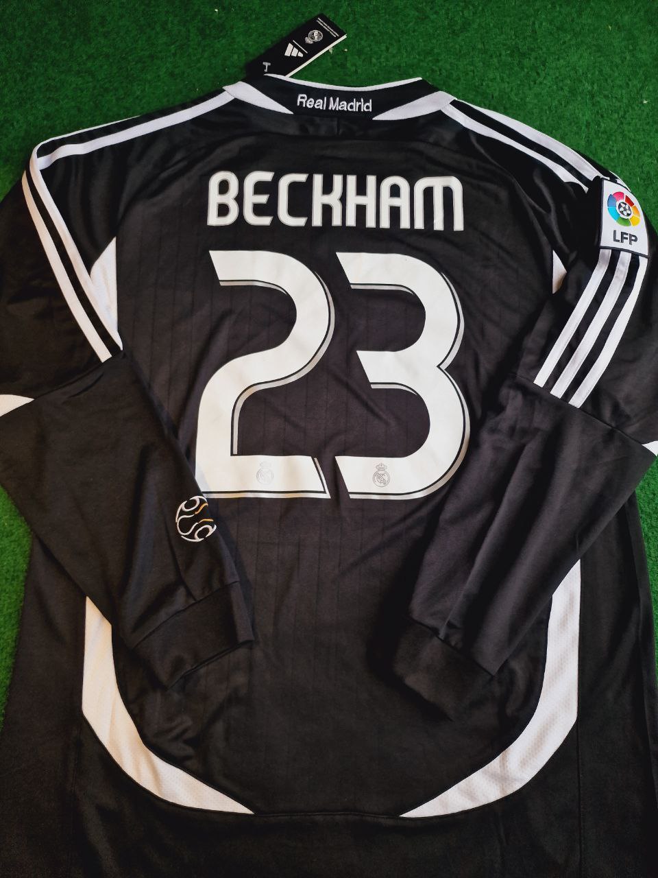 David Beckham Real Madrid Black Long Sleeve Football Jersey