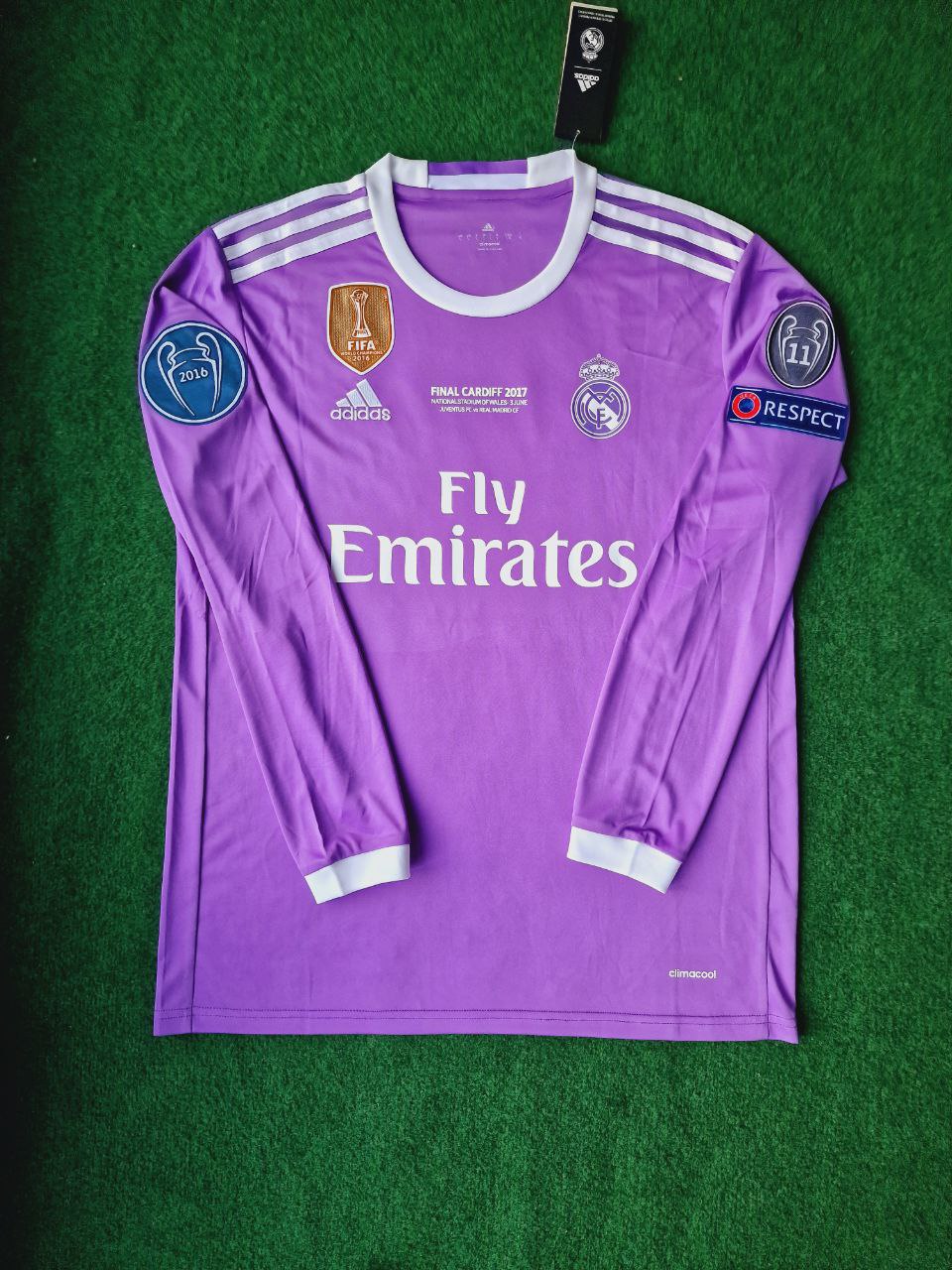 Cristiano Ronaldo CR7 Real Madrid 2017 Champions League Final Jersey (Cardiff) - Retro Long Sleeve Edition