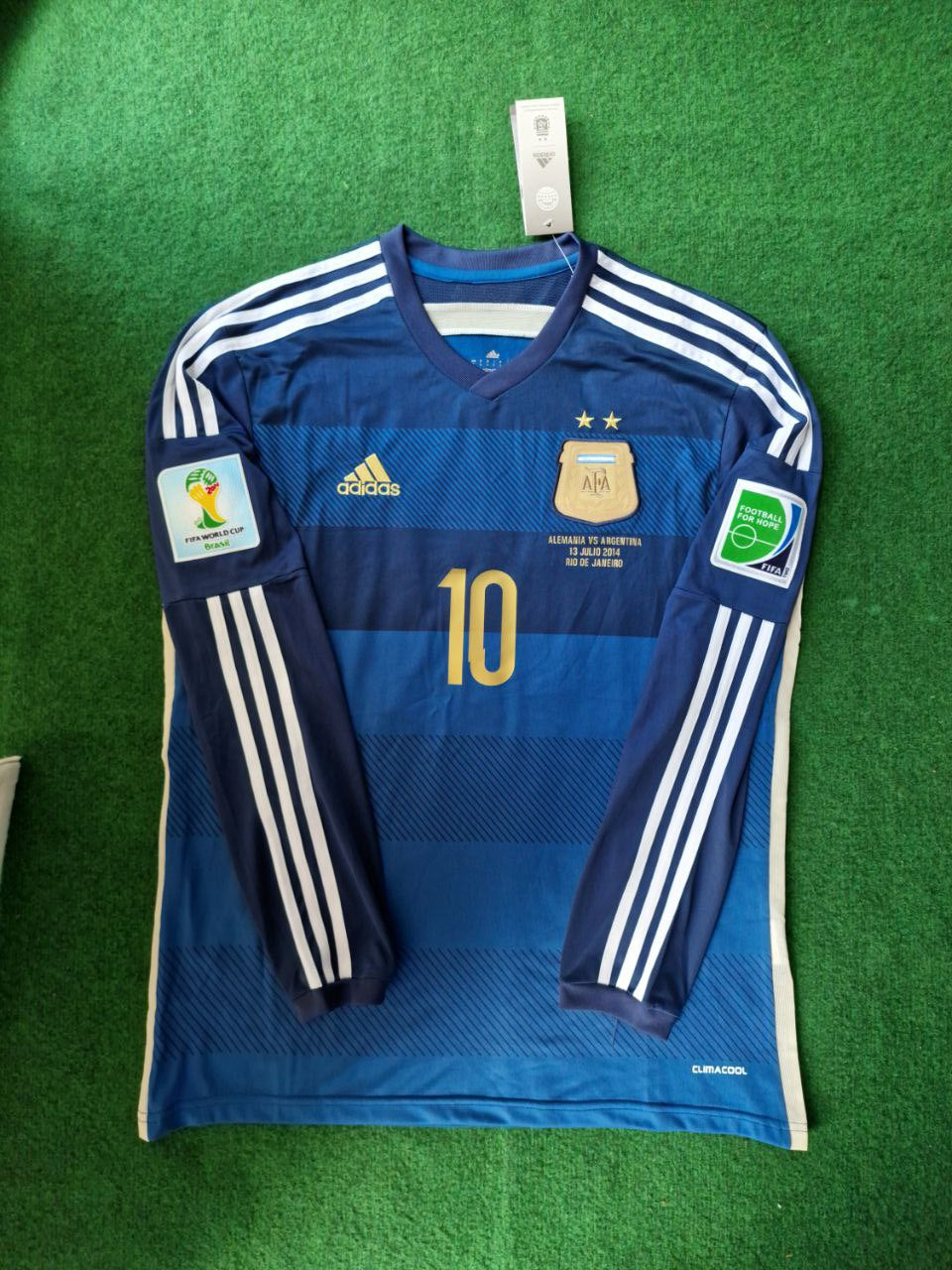 Lionel Messi Argentina 2014 World Cup Retro Football Jersey