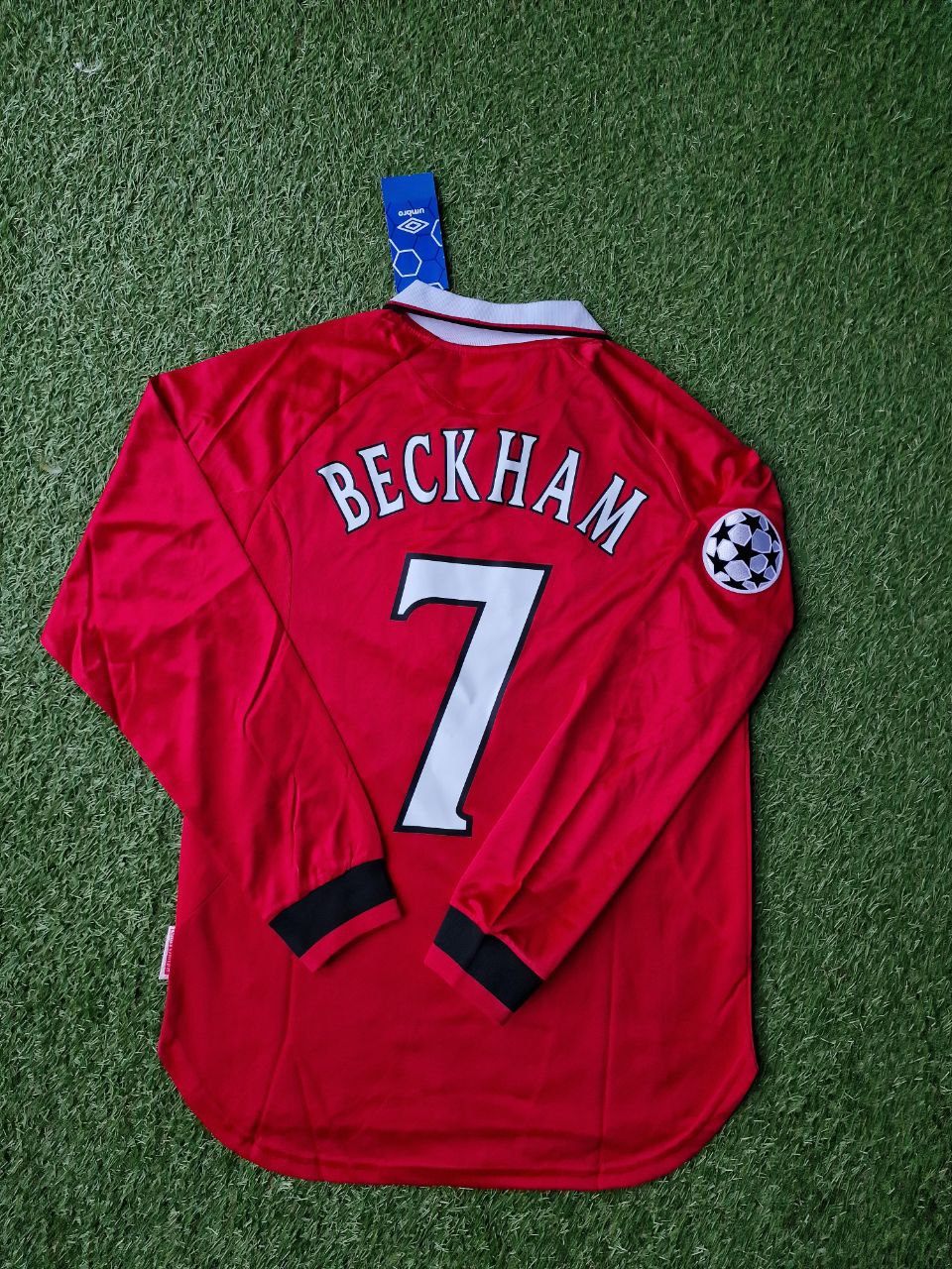 David Beckham Camp Nou Final Manchester United Retro Long Sleeve Jersey