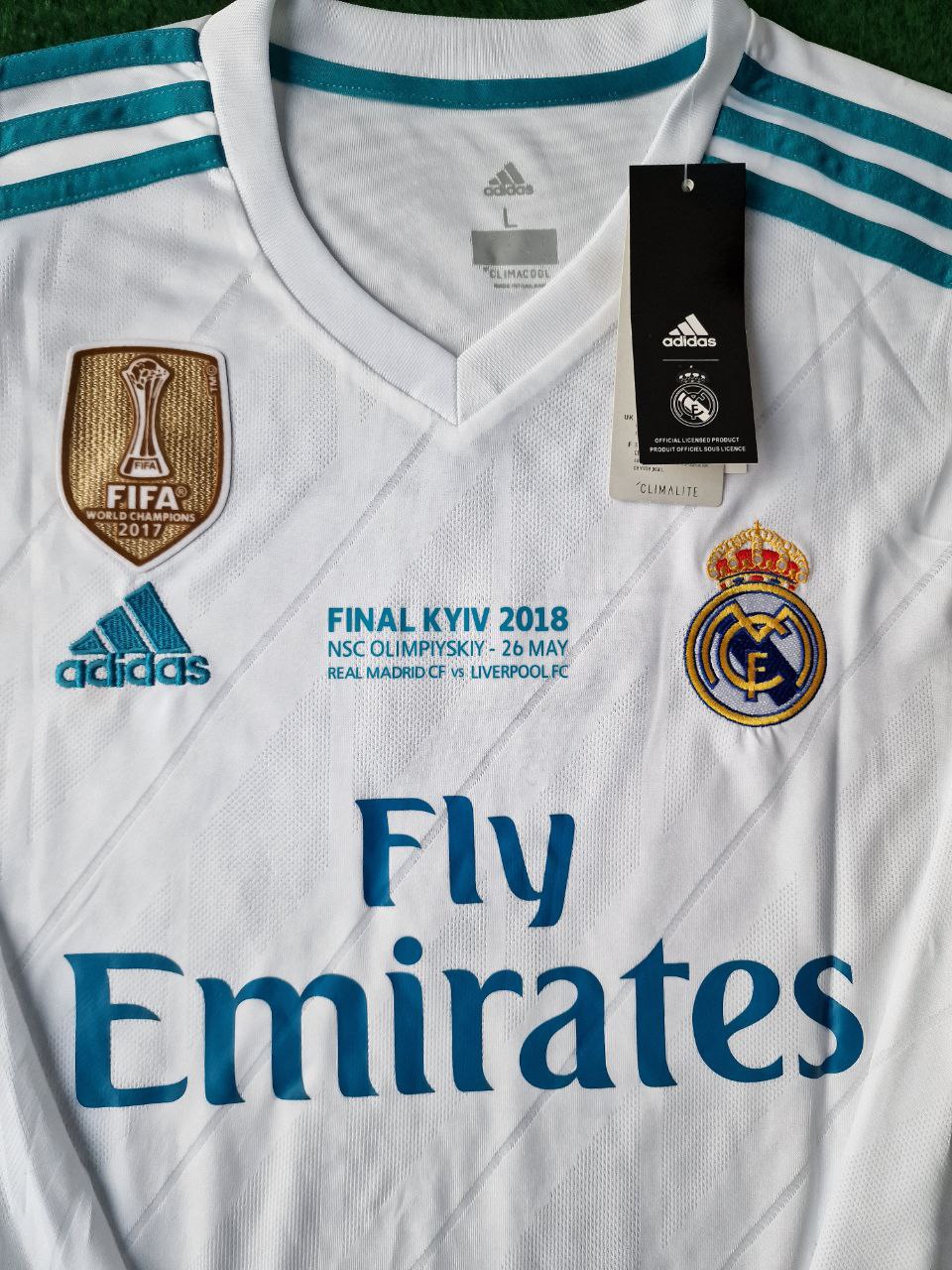 Gareth Bale Real Madrid Champions League Final Kyiv 2018 White Retro Jersey Trikot