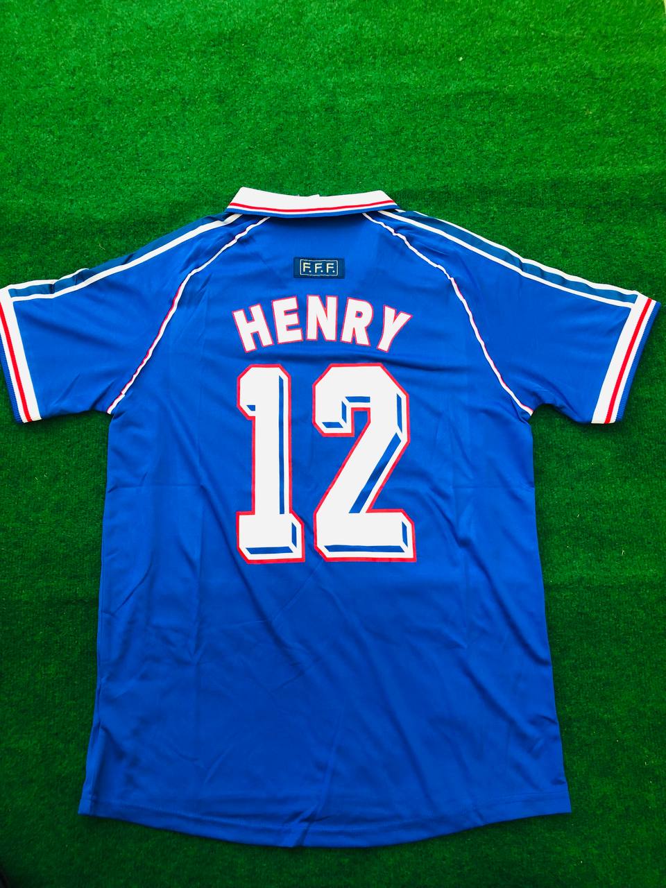 Thierry Henry France 1998 World Cup Retro Football Jersey