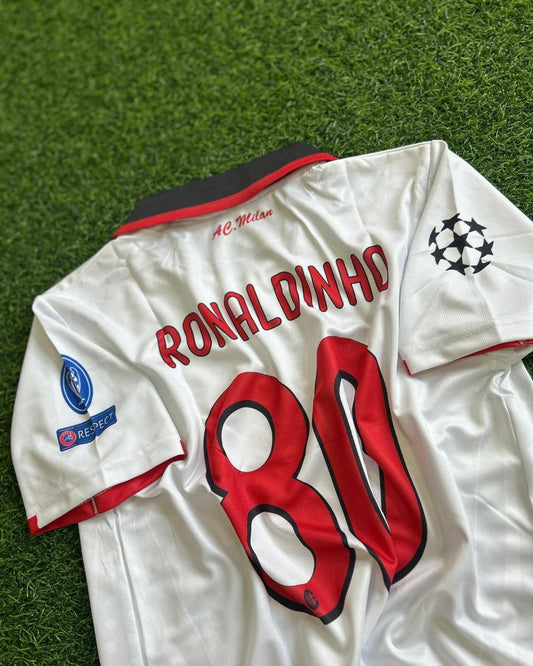 Ronaldinho Milan 2011 season Retro Away Champions League Long Sleeve Jersey