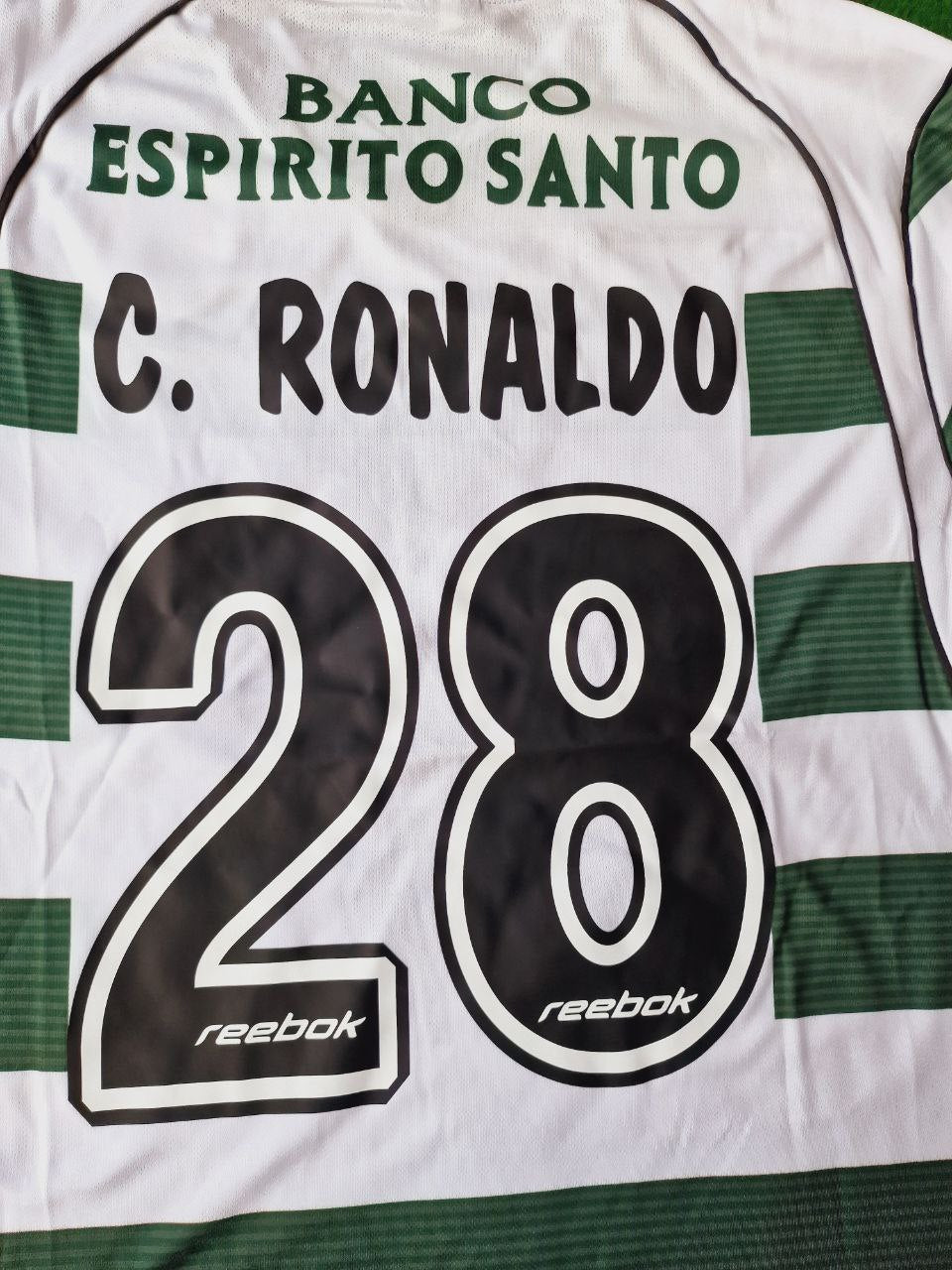 Cristiano Ronaldo Sporting Lisbon 2001 2003 First Season Long Sleeve Retro Jersey