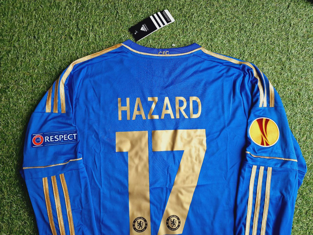 Eden Hazard Chelsea 2013 Final Amsterdam Blue Retro Football Jersey