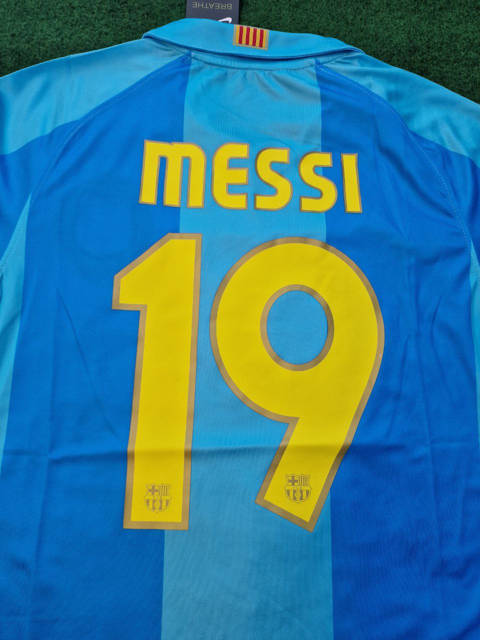 07/08 Lionel Messi Barcelona Light Blue Retro Jersey Maillot Trikot Maglia