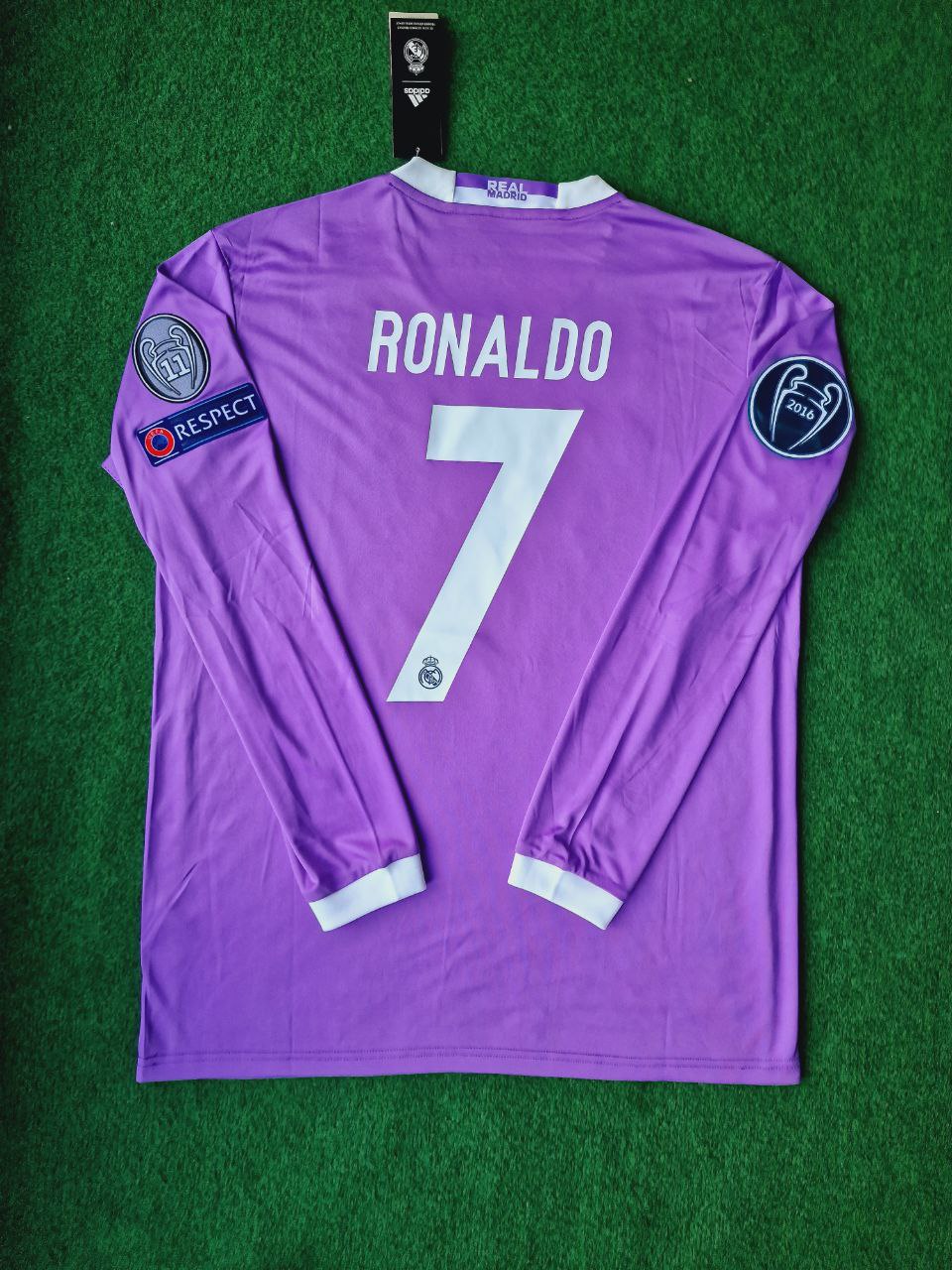 Cristiano Ronaldo CR7 Real Madrid 2017 Champions League Final Jersey (Cardiff) - Retro Long Sleeve Edition